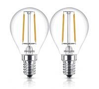 Philips LED Golf Ball Light Bulbs 2W (25W Equivalent) E14 SES Warm White 2700K Non-Dimmable 250 Lumens G45 Energy Saving LED Lamps - Pack of 5