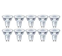 Philips LED GU10 Glass Dimmable Spot Light, 5.5W (50W Halogen Equivalent), 350 Lumens, Warm White, Glass Finish, Pack of 10