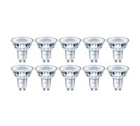 Philips LED GU10 Glass Dimmable Spot Light, 5.5W (50W Halogen Equivalent), 350 Lumens, Warm White, Glass Finish, Pack of 10