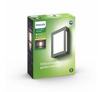 Philips LED Karp Outdoor Wall Light [Anthracite Grey - Warm White] 6W For Garden, Patio and Terrace Lighting