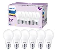 Philips LED Lamp E-27 7W=60W Warm White 50x106mm 6 pcs 9290012430