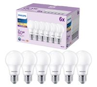 Philips LED Lamp E-27 Pear 8W=60W Warm White Durable 6 pcs 9290023062