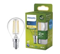 Philips LED Light Bulb, Classic, UltraEfficient, 40 W, 485 Lumen, P45, E14 2700 K, Clear Glass