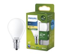 Philips LED Light Bulb Classic, UltraEfficient, 40W, 485Lm, P45, E14 2700K, Frosted Glass