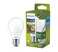 PHILIPS LED Light Bulb Classic, UltraEfficient, 60W, 840Lm, A60, E27 2700K, Frosted Glass, dimmable
