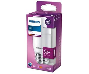 Philips LED Light T38 Frosted Stick [E27 Edison Screw] 9.5W - 68W Equivalent, White (3000K), Non-Dimmable