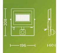 PHILIPS Lois Outdoor Floodlight with Sensor, with Motion Sensor, 24 W, 5000 K Daylight, Anthracite