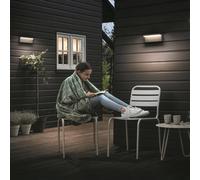Philips LED outdoor wall light Bustan, pack of 2, 2,700K