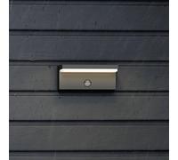 Philips Lighting Bustan UltraEfficient Outdoor Wall Light, 3.8W, 2700K Warm White Light, Antracite, Motion Sensor, IP44 Weatherproof