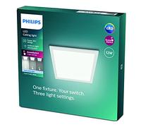 Philips LED Panel Square Ceiling Light SceneSwitch Dimmable 4000K 12W [Cool White - White]. for Indoor Lighting, Livingroom and Bedroom.
