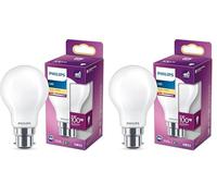 PHILIPS LED Premium Classic A60 Frosted Light Bulb [B22 Bayonet Cap] 10.5W - 100W Equivalent, Warm White 2700K, Non Dimmable (Pack of 2)