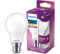 Philips LED Premium Classic A60 Frosted Light Bulb [B22 Bayonet Cap] 10.5W - 100W Equivalent, Warm White 2700K, Non Dimmable