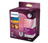 Philips LED Premium Classic G93 Pink Dimmable Light Bulb Globe [E27 Edison Screw] 15W, Filament, Flame 1800K