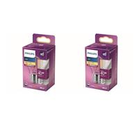 PHILIPS LED Premium Classic Lustre Light Bulb [E27 Edison Screw] 4.3W - 40W Equivalent, Warm White (2700K), Non Dimmable (Pack of 2)