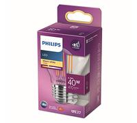 Philips LED Premium Classic Lustre Light Bulb [E27 Edison Screw] 4.3W - 40W Equivalent, Warm White (2700K), Non Dimmable