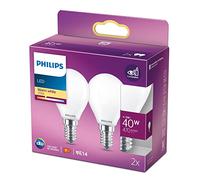 Philips golf ball LED bulb E14 4.3W 2,700K opal 2x