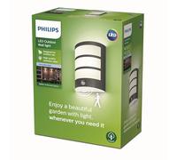 Philips LED Python Outdoor 6W Wall Light with Motion Sensor [Cool White - Anthracite Grey] Water Resistant IP44, for Garden, Patio and Terrace Lighting.