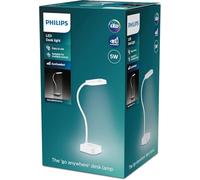 Philips LED Rock Desk Lamp [Cool White Light 5000K - White] 5W - Charge with USB. for Home Indoor, Work, Study, Reading Lighting