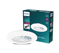 PHILIPS LED Round Flat Fan Light 20W+40W with Remote Control [20W+40W - White] for Indoor Home Lighting, Living Room, Study, Office, Bedroom