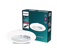 Philips LED Round Flat Fan Light 20W+40W with Remote Control [20W+40W - White] for Indoor Home Lighting, Living Room, Study, Office, Bedroom