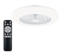 PHILIPS LED Round Flat Fan Light 20W+40W with Remote Control [20W+40W - White] for Indoor Home Lighting, Living Room, Study, Office, Bedroom