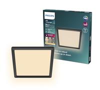 Philips LED SceneSwitch Ceiling Light (15 W), Rectangular (40x40 cm), with Warm White Light, dimmable, Black