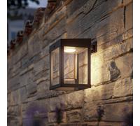 Philips LED solar wall lamp Camill black/clear, 14 x 14 cm