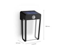 Philips LED solar wall light Shroud, black/clear, sensor