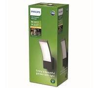 Philips LED Splay Outdoor Wall Light [Warm White - Anthracite Grey] Water Resistant IP44, for Garden, Patio and Terrace Lighting.