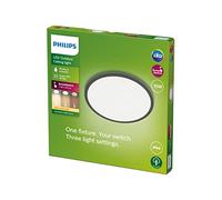 Philips LED Superslim Outdoor Ceiling Light 15W [Warm White - Black] Water Resistant IP54, for Garden, Patio and Terrace Lighting.