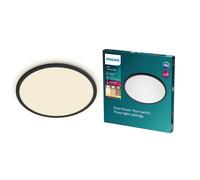 PHILIPS LED Superslim SceneSwitch Dimmable Ceiling Light 2700K 18W [Warm White - Black] for Indoor Home Lighting in Livingroom and Bedroom