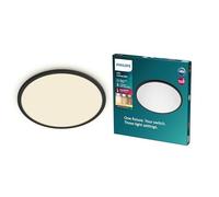 Philips LED Superslim SceneSwitch Dimmable Ceiling Light 2700K 18W [Warm White - Black] for Indoor Home Lighting in Livingroom and Bedroom