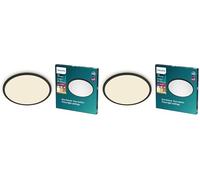 Philips LED Superslim SceneSwitch Dimmable Ceiling Light 2700K 18W [Warm White - Black] for Indoor Home Lighting in Livingroom and Bedroom (Pack of 2)