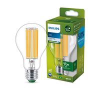 Philips LED Ultra Efficient Light Bulb A Label Energy Rating [Cool White 4000K - E27 Edison Screw] 75W, A70 Clear. for Indoor Home Lighting.