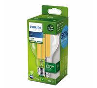 Philips LED Ultra Efficient Light Bulb A Label Energy Rating [White 3000K - E27 Edison Screw] 100W A70 Clear. For Indoor Home Lighting.