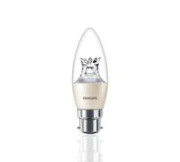 Philips LED Warm Glow B22 Bayonet Cap Dimmable Candle Light Bulb, 6 W (40 W) - Warm White