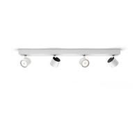 Philips Star four-bulb LED ceiling spot, white, WarmGlow