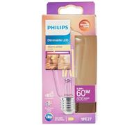 Philips LED WarmGlow Edison Lamp with 60 W, E27 Socket, Clear, Dimmable
