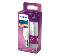 Philips Light Bulb LED Candle Frosted Screw E14 Warm White 25W Non-Dimmable