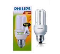 Philips Lighting 2 Pack Philips Genie 8W (40W) Cfl Fluorescent E27 Edison Screw 827 Bulbs, 2700K Warm White, Energy Saver