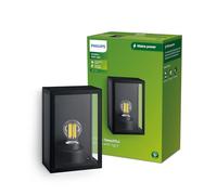 Philips Lighting Alzor Outdoor wall Light, Square, Without Bulb, Black, max. 25W, IP44 Weatherproof