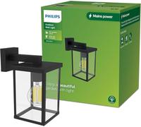 Philips Lighting Bellini Outdoor Wall Light, Square, Without Bulb, Black, max. 25W, IP44 Weatherproof
