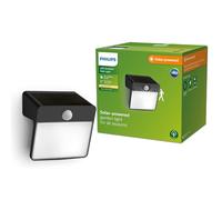 Philips Lighting Enkara Outdoor Solar Wall Light with House Number 0.2W, 2700K, Black, IP44 Weatherproof