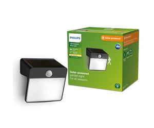 Philips Lighting Enkara Outdoor Solar wall Light with House Number 0.2W, 2700K, Black, IP44 Weatherproof