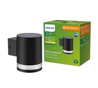 Philips Fyce Solar Powered Outdoor Wall Spot Light, Black