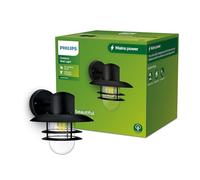 Philips Lighting Inyma Outdoor Wall Light, Round, Without Bulb Black, max. 25W, IP44 Weatherproof