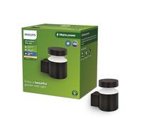 Philips Lighting Laven Outdoor Wall Light up, 6W, 4000K Cool White Light, Black, IP44 Weatherproof