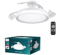 Philips Lighting LED Bliss 28W Ceiling Light with 35W Fan, 2700K-4000K-5500K, Remote Included, White, for Ceiling Lighting, Livingroom and Bedroom