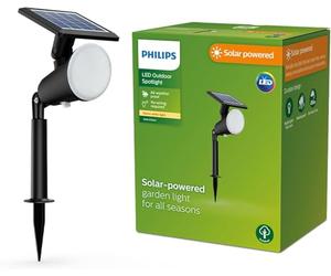 Philips Lighting Nysil Outdoor Solar Security Light 8.7W, 5000K, Black, IP44 Weatherproof