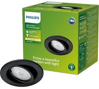 Philips Fresco recessed light, black, stainless steel IP23 GU10 LED
